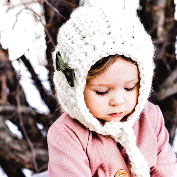 0-6 Baby Crochet Pixie Bonnet | Unicorn, pink, Chunky Bonnet, Kids Hat, Bonnet, - Picture 4 of 5